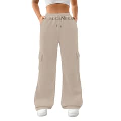 AGW - Pantalón Buzo Algodón Cargo Palazzo - Oversize Wide Leg Bolsillos