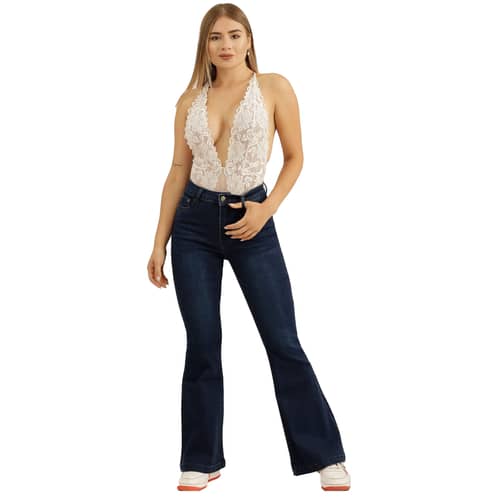 AGW - Jeans Flare Push Up Acampanado Levanta Cola Corte Colombiano Tiro Alto