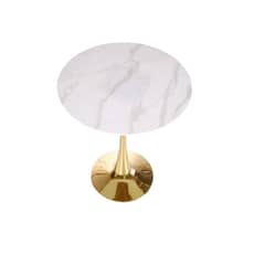 GENERICO - Mesa Tulip Simil Marmol blanco-pedestal Gold 80 cm
