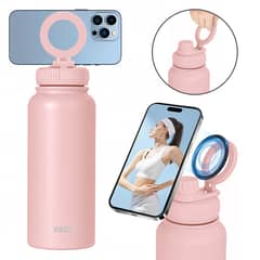 REBONEC - Botella Termica Agua Con Soporte Magnético 1000ml Color Rosado
