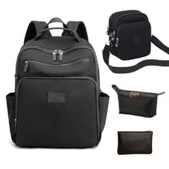 BRO TOUMI - 4 en 1 Mochila Cartera Bolso Juvenil de Mujer Impermeable ZXF-Negro
