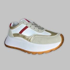 PAND G - Zapatillas Urbanas Mujer - Plataforma Cómoda Blanco Dorado - 7685