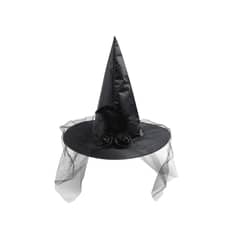 COTILLON ACTIVARTE - Gorro Sombrero Disfraz Bruja Halloween Flor-pluma