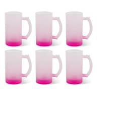 GENERICO - Pack 6 Shoperos Empavonados Para Sublimación 475 ml fucsia
