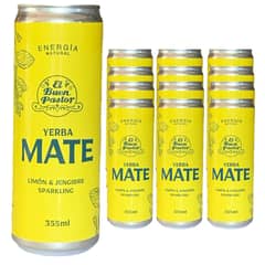 EL BUEN PASTOR - Pack x 12 Bebidas Yerba Mate Energizante Natural Limón & Jengibre 355ml