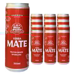 EL BUEN PASTOR - Pack x 12 Bebida Yerba Mate Energizante Natural Frutos Rojos 355ml