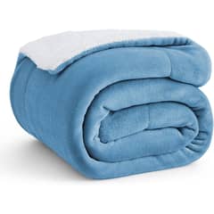 AZ AURAZEUS - Frazada Chiporro 2 Plazas Manta Termica Sherpa Polar Azul Diseño Az