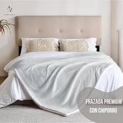 AZ AURAZEUS - Frazada Chiporro 2 Plazas Manta Termica Sherpa Polar Gris Aura Zeus