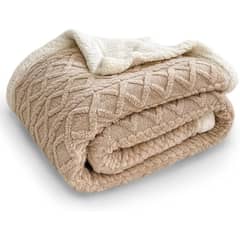 AZ AURAZEUS - Frazada Chiporro 2 Plazas Manta Termica Sherpa Polar Beige Diseño Az