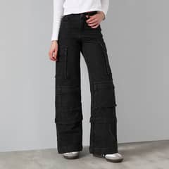 RAINDOOR - Pantalón Cargo Bolsillos Negro R Mujer