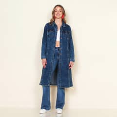 WADOS - CHAQUETA DENIM LARGA MANGA LARGA ABOTONADA EN DELANTERO Y BOLSILLOS