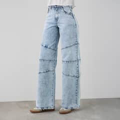 RAINDOOR - Pantalón Corte Diagonal Wide Leg R Azul Mujer
