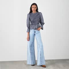 RAINDOOR - Blusa Panal Vichy Azul Mujer