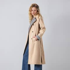 RAINDOOR - Abrigo Trench Vichy Beige Mujer