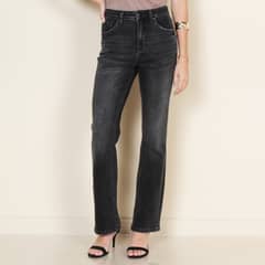 WADOS - JEANS RECTO TIRO ALTO PRETINA BASICA 1 BOTON