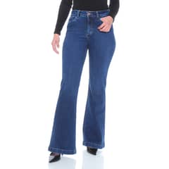 WADOS - JEANS FLARE TIRO ALTO PUSH UP PRETINA BASICA 1 BOTON