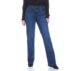 WADOS - JEANS RECTO TIRO ALTO PUSH UP PRETINA 1 BOTON