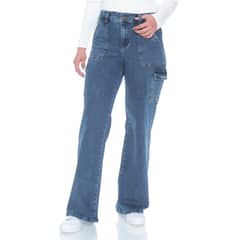 WADOS - JEANS RECTO CARGO TIRO ALTO PUSH UP PRETINA BASICA 1 BOTON