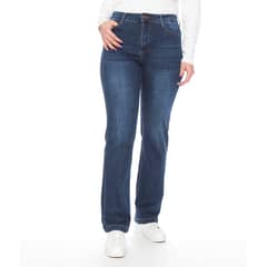 WADOS - JEANS RECTO TIRO ALTO PUSH IN PUSH UP PRETINA BASICA UN BOTON