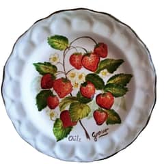 GENERICO - Plato Decorativo Pared - Pintado a mano - Frutillas