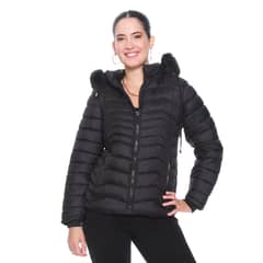 WADOS - PARKA MANGA LARGA SOLIDO CON CAPUCHA Y PIEL SINTETICA