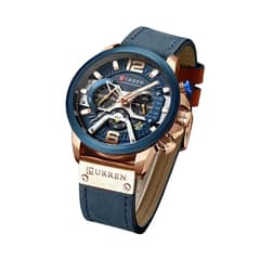 CURREN - Reloj Hombre Azul Marino Con Dorado Casual Cronógrafo