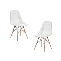 GENERICO - Pack de 2 Silla Buckle Acolchada - Blanco