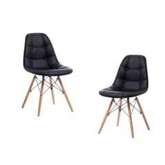 GENERICO - Pack de 2 Silla Buckle Acolchada - Negro