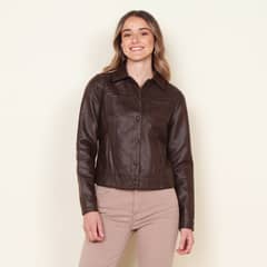 WADOS - CHAQUETA MANGA LARGA CUERO ECOLOGICO CON BOLSILLO