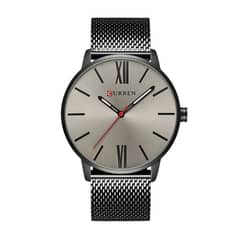 CURREN - Reloj Hombre Acero Inoxidable Plateado Oscuro