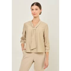 MA GRIFFE - Blusa Lisa Beige MAGRIFFE