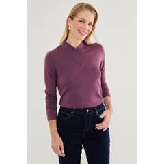 MA GRIFFE - Polera Manga Larga Burdeo Mujer Magriffe