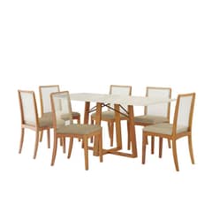 ROCA - Comedor 6 Personas Nara Canela-Beige