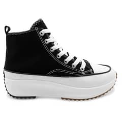 HERIEL - Zapatillas Mujer Urbanas Lona Plataforma Run Caña Alta