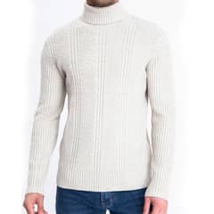 HERIEL - Sweater Chaleco Térmico Mezcla Lana Trenzado Hombre Cuello Alto