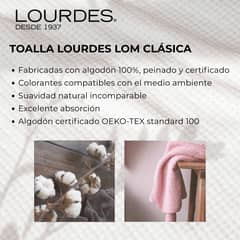 LOURDES - Set De 6 Toallas 500G Color Palo Rosa (Baño, Manos, Piso)
