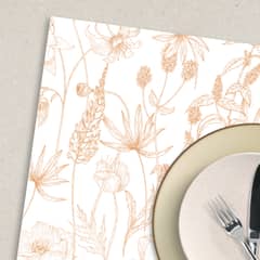 LAFANTINA - INDIVIDUALES DE PAPEL REUTILIZABLES FLORES TAUPÉ