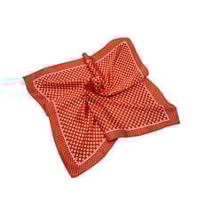 ETERNIUM - Pañuelo Satinado Mujer color Rojo diseño Lunares blancos 50x50 cms