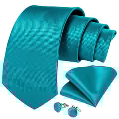 SN SONEC - Corbata Calipso Hombre seda hombre paño y colleras Turquesa Classic