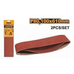 INGCO - Set 2 Lijas De Banda 610x100mm /4x24 Grano80 Bsp020801