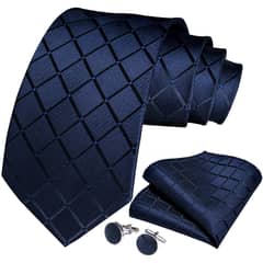 SN SONEC - Corbata Azul seda hombre paño colleras sangre azul