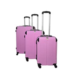 GENERICO - Set 3 Maletas Rigidas Ruedas 360- rosado pastel 28
