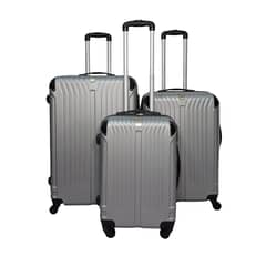 GENERICO - Set 3 Maletas Rigidas Ruedas 360- plateado 28