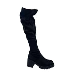 HERIEL - Bota Negra Bucanera Taco Mujer