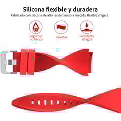 GENERICO - Correa Deportiva Roja 22mm Universal – Cómoda y Segura