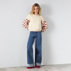 RAINDOOR - Sweater Corazones Beige Mujer