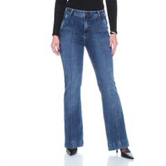 WADOS - JEANS FLARE TIRO ALTO CON ALFORZA PRETINA UN BOTON BOLSILLO ARGENTINO