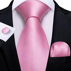 SN SONEC - Set Corbata Hombre Seda con Pañuelo Colleras Modelos Un Tono En Caja