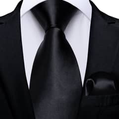 SN SONEC - Set Corbata Hombre Seda con Pañuelo Colleras Modelos Un Tono En Caja