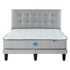 SIMMONS - Cama Europea Dreamer 2 Plazas respaldo Tignes plata